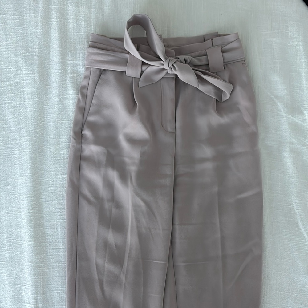 Paper Bag Style Dress Pants, Tapered Leg